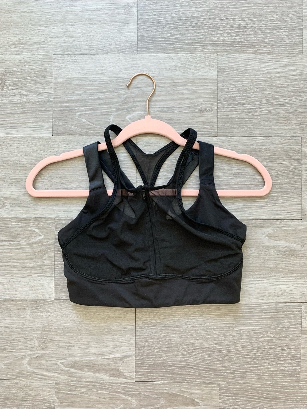 ❤️ 3/50 Lululemon Black Ready Set Sweat Athletic Zip Mesh Sports Bra 6